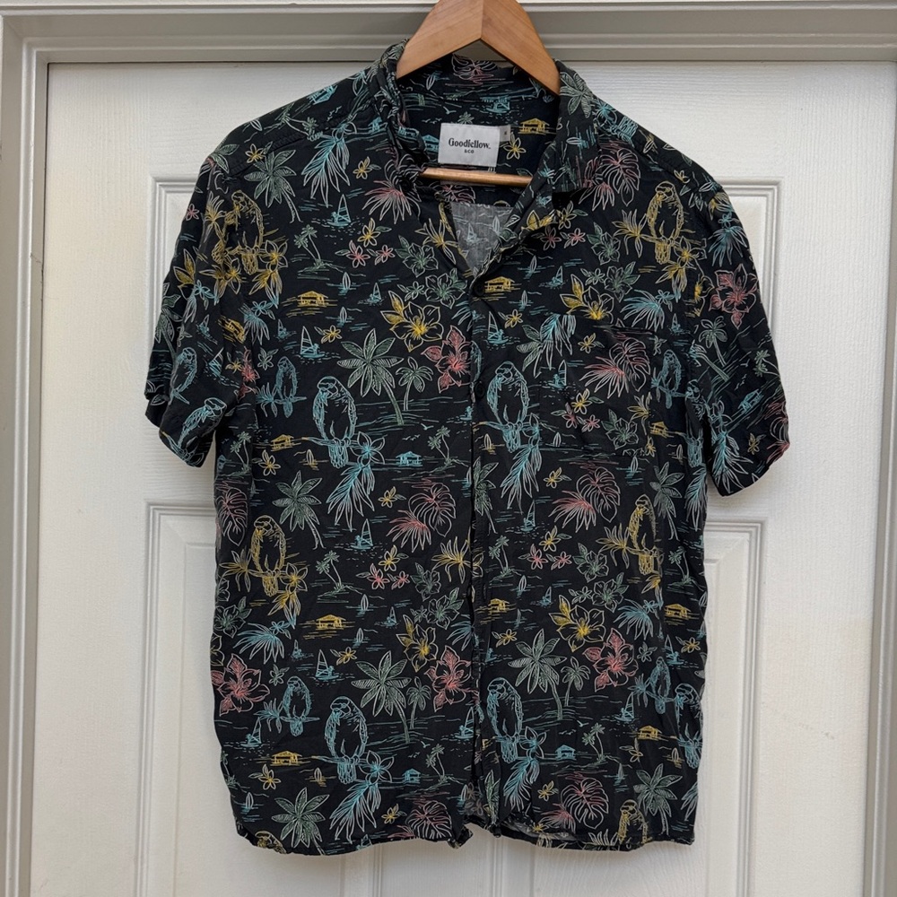 Goodfellow & Co Men's Floral Print Shirt - Black